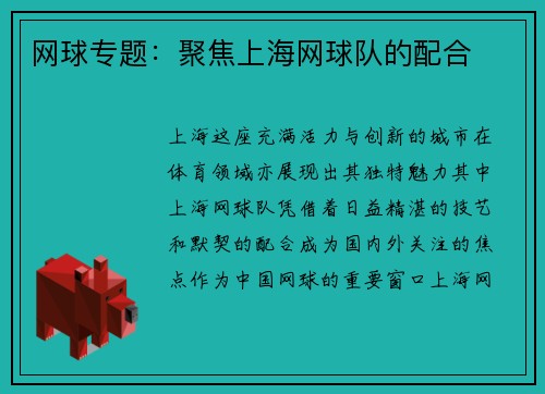 网球专题：聚焦上海网球队的配合